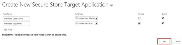 create new secure store application